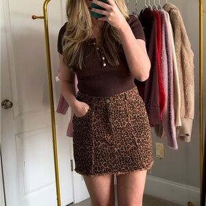 SALE- NWT Leopard Print Mini Skirt